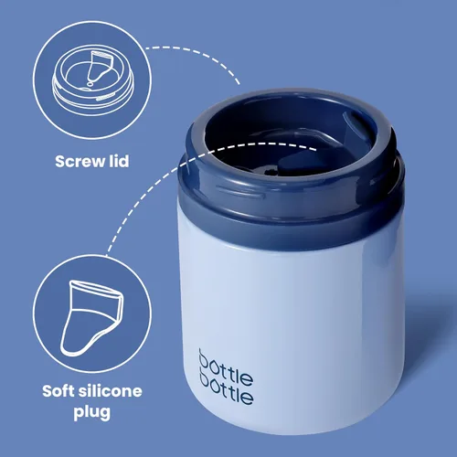 Miniatura 5 de BOTTLE BOTTLE Vasos de acero inoxidable con asa, vasos aislados con 2 tapas, taza de café 2 en 1 de 22 onzas para oficina en casa y fiesta, tazas