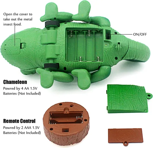 Miniatura 5 de Tipmant Camaleón RC Juguete de animal a control remoto realista lagarto eléctrico electrónico mascotas coche niños regalos de cumpleaños (verde)