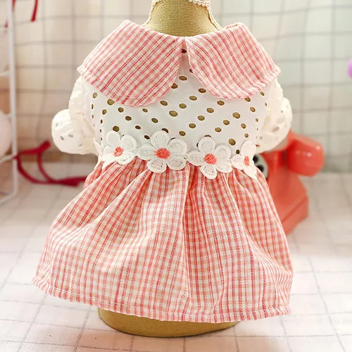 Ropa para perro, vestido floral para perros pequeños, niña, para verano, lindo, vestido de princesa con lazo, ropa Yorkies Chihuahua, ligero,