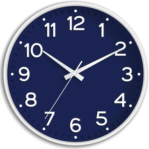 Miniatura 15 de Roymnie Reloj de pared verde, 10 pulgadas, silencioso, funciona con pilas, moderno reloj analógico sin tictac, decorativo para cocina, dormitorio