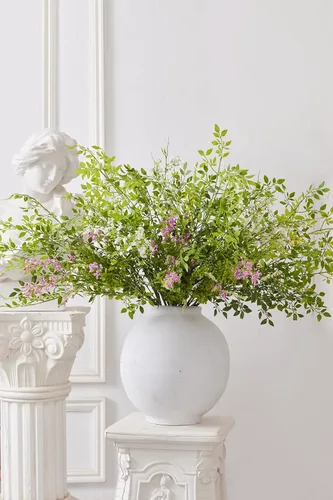 Miniatura 4 de MISSPIN Flores Artificiales con Tallos de Follaje, Plantas Falsas de Interior, Ramas para Jarrón Alto Ultra-Realistas, 12 Piezas Centros de Mesa