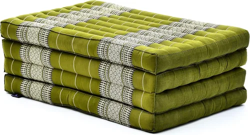 Miniatura 16 de Leewadee - Colchón tailandés plegable grande, 82 x 46 x 3 pulgadas, cama de invitados, cama triple plegable, cojín de masaje tailandés TV asiento