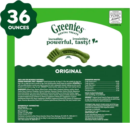 Miniatura 10 de Greenies - Golosinas naturales para la salud dental de perros chiquititos, sabor original, paquete de 36 onzas (130 unidades)