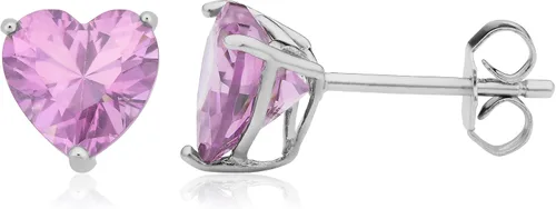 Miniatura 14 de Kooljewelry Pendientes de plata de ley y circonita cúbica con piedra natal