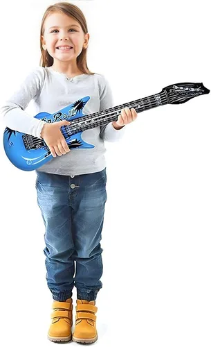 Miniatura 3 de RockStar Dream - Guitarra inflable azul de 37 pulgadas, 1 unidad, diseño premium, material duradero, ideal para diversión de fiesta y accesorios