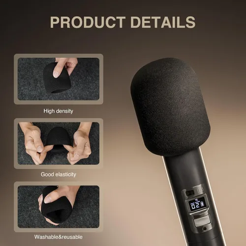 Miniatura 9 de Phenyx Pro Sistema de micrófono inalámbrico inalámbrico UHF de 8 canales PTU-4000-8H Bundle con cubierta de micrófono de espuma PTA-WDS5