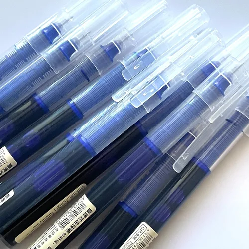 Miniatura 2 de sencoo Paquete de 10 bolígrafos azules de punta extrafina de tinta líquida, de secado rápido, para estudiantes en casa, oficina, escuela