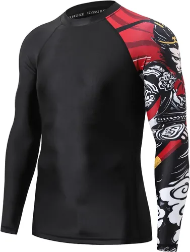 Miniatura 9 de HUGE SPORTS Camiseta de protección contra erupciones de manga larga para hombre UPF 50+ con protección UV, de secado rápido, con costuras de Bosque