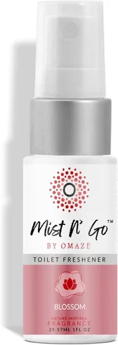 Mist N' Go by Omaze - Aerosol de Baño de Viaje para Inodoro Eliminador de Olores - Aerosol de Inodoro de Viaje para Ambientador de Aire de Baño