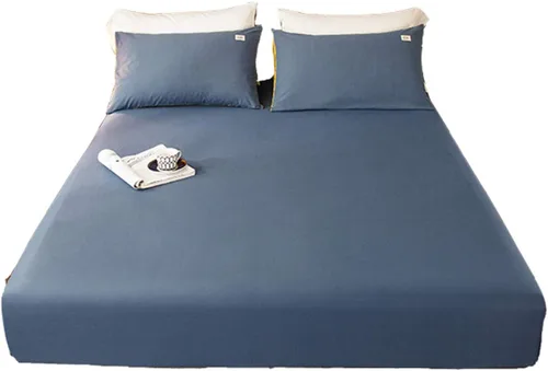 Miniatura 5 de Sábana bajera ajustable elástica de 100 % algodón, con bolsillo extra profundo, sábana bajera ajustable para cama individual