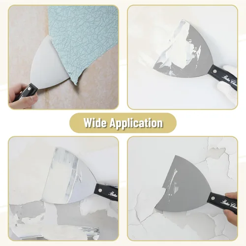 Miniatura 5 de Bates Choice Cuchillo de masilla flexible de acero al carbono de 5 pulgadas, raspador de metal, cuchillo de spackle para paneles de yeso, Negro