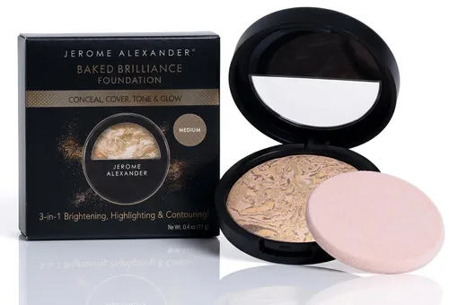 Jerome Alexander Magic Minerals Baked Bronzer - Polvo mate autoajustable para un brillo natural besado por el sol y sensación ligera Medio