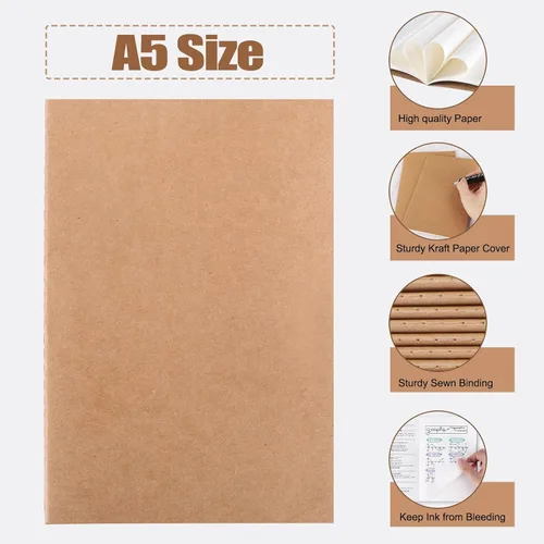 Miniatura 3 de EOOUT 80 piezas de cuadernos de papel kraft para niños, diarios en blanco al por mayor, libros de bocetos, cuaderno de composición de 60 páginas, 80