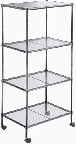 Miniatura 8 de OVICAR Estante de almacenamiento con ruedas – Estantería ajustable de alambre de malla de 5 niveles, estante de almacenamiento de metal para cocina