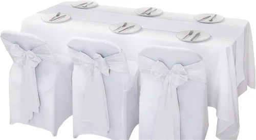 Miniatura 2 de Cupuamon Camino de mesa de satén, 1 paquete de 12 x 108 pulgadas para fiestas, bodas, mesas redondas rectangulares para sillas (negro, 1 unidad)