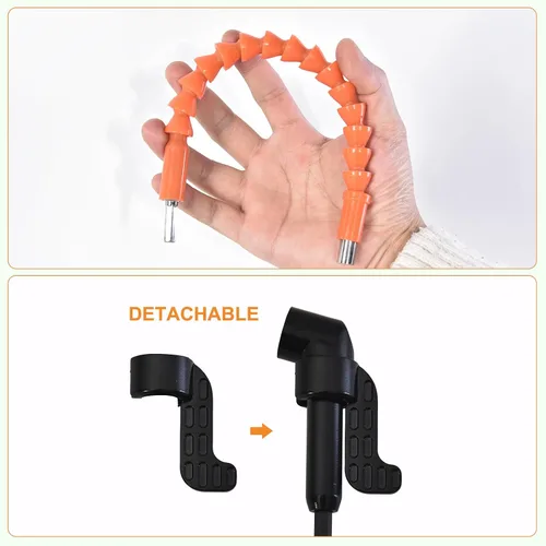 Miniatura 6 de Kit de extensión de broca flexible, 17 piezas con adaptadores de enchufe giratorios de 360° (1/2" 3/8" 1/4"), accesorios de ángulo recto de 105°