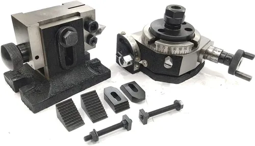 MESA DE INDEXING ROTARY DE ALTA CALIDAD DE 80 MM, M6 CLAMP KIT CON ADAPTADOR DE COLLET & SUITABLE TAILSTOCK-MILLING ENGINEERING TOOLS