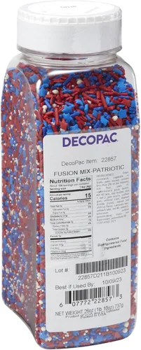 Miniatura 26 de DECOPAC Sweet Tooth Deluxe Fusion Mix, 26 onzas, chispas de caramelo en recipiente de mano, gránulos comestibles para pasteles de celebración