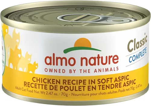 Miniatura 7 de almo nature Comida húmeda clásica para gatos, receta de pollo con brócoli en salsa, sin granos, sin OMG, sin colores ni sabores artificiales, 2.47