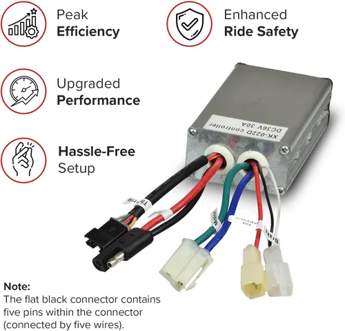 Miniatura 5 de Currie Controlador de 36 voltios y 30 amperios - con conector de acelerador de 5 pines para scooters eléctricos Schwinn S1000, S750, Ezip E1000 e
