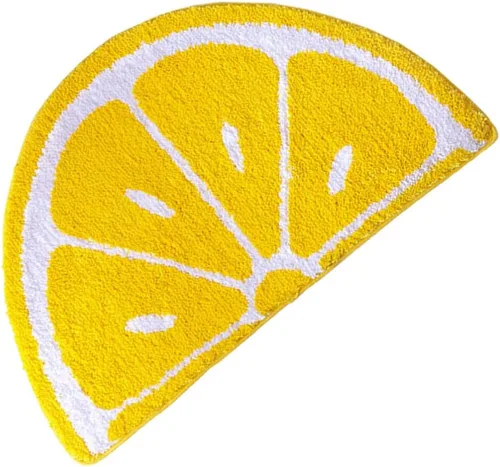 Miniatura 10 de VOSAREA Alfombra en forma de fruta, alfombra semicircular para puerta, alfombra de baño de felpa antideslizante, absorbente, alfombra gruesa
