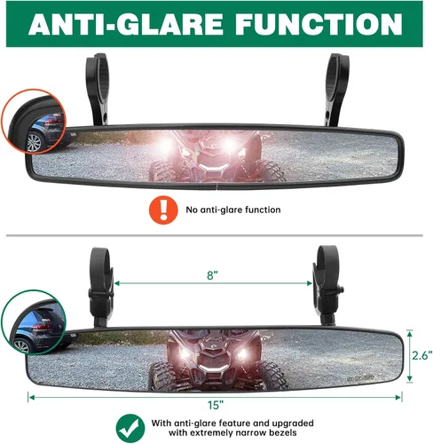 Miniatura 4 de SHEJISI Espejos UTV, material de aleación de aluminio, nuevo espejo retrovisor RZR 2024 para jaula antivuelco de 1.5 a 2 pulgadas, ajustable