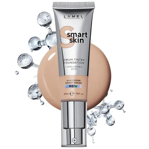 LAMEL Smartskin Serum Tinted Foundation – Hidratante y nutritiva – Hipoalergénico y cuidado de la piel – Corrector de color – Fórmula