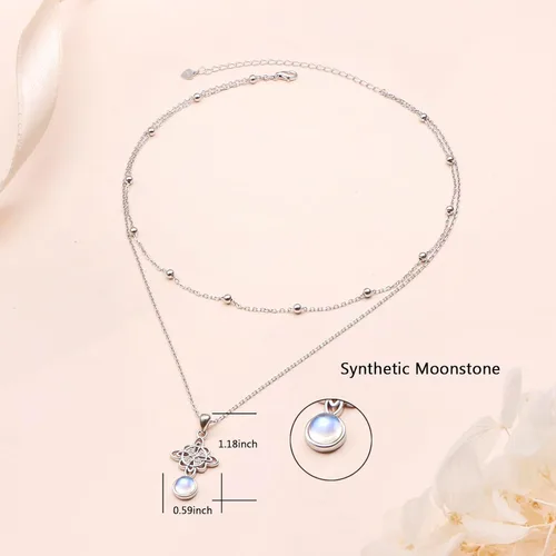 Miniatura 8 de FLYOW Collar con colgante de nudo celta de plata de ley 925 de buena suerte irlandés para mujer, regalo de cumpleaños y graduación