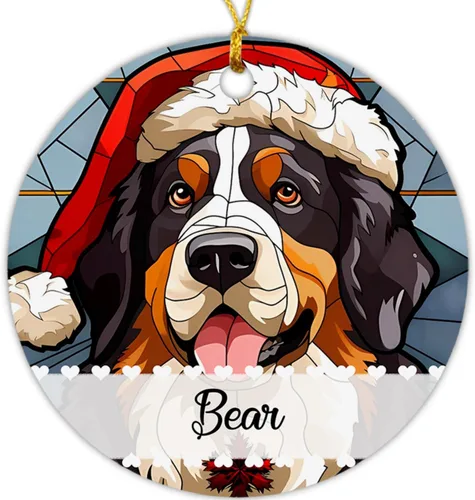 Miniatura 8 de Airedale Terrier - Adorno de Navidad para perro, regalo para Acción de Gracias, perros personalizados con sombrero de Navidad, adornos de Airedale