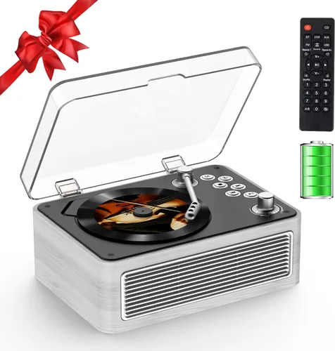 Miniatura 9 de Reproductor de CD portátil Bluetooth: Reproductores de CD Kegaudio para el hogar con altavoces 3600mAh recargable y radio y control remoto
