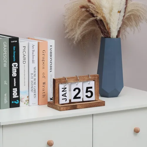 Miniatura 4 de Calendarios de Escritorio para Oficina Calendario de Volteo, Calendario de Escritorio Perpetuo 2025 Calendario de Volteo Pequeño Lindo, Recordatorio