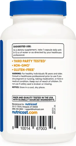 Miniatura 5 de Nutricost Bromelina 500 mg, 120 cápsulas vegetarianas, 1200 GDU, sin OMG, sin gluten