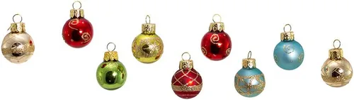 Miniatura 2 de Kurt Adler Petite Treasures - Juego de 9 adornos navideños de bolas multicolor de 1 pulgada (C1899)