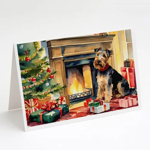 Miniatura 131 de Caroline's Treasures DAC2753GCA7P Paquete de 8 tarjetas de felicitación navideña acogedora de Husky siberiano Tarjetas en blanco con sobres