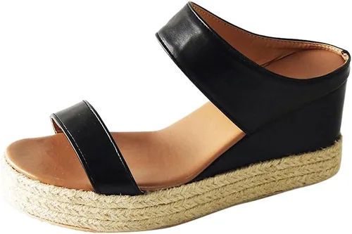 Miniatura 6 de NOLDARES Sandalias para mujer, alpargatas con soporte de arco de pajilla, sandalias de cuña de moda casuales