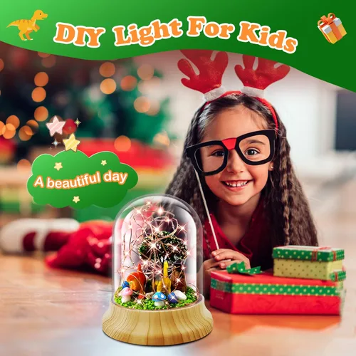 Miniatura 6 de Crea tu propia luz nocturna, kits de bricolaje de dinosaurio para niñas, luces nocturnas mágicas creativas USB Edición de mejora, juguetes