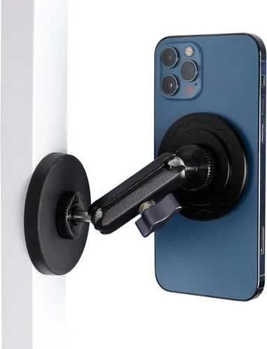 Soporte magnético para teléfono MagSafe, soporte magnético dual para teléfono para gimnasio fijado a superficie de metal, compatible con iPhone 16,