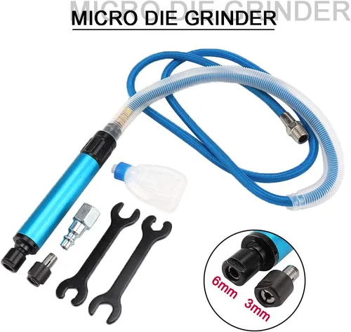 Miniatura 6 de SI FANG Kit de amoladora neumática con pinzas de 1/8 '' y 1/4 '' 0.118 in 0.236 in, 35000 RPM, herramienta de grabado, pulidora de lápiz
