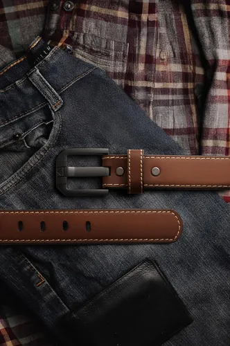 Miniatura 8 de Cinturón de cuero para pistola para hombre, cinturón resistente de 1.5 pulgadas para trabajo CCW