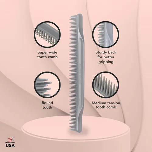 Miniatura 5 de Allegro Combs Peine desenredante de 3 filas, cepillo definidor de rizos de dientes anchos para cabello rizado de mujer, perfecto para estilistas
