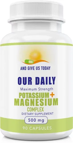 Suplemento de potasio y magnesio de 500 mg de Daily Vites, potente suplemento de magnesio y potasio con 5 formas de magnesio para recuperación