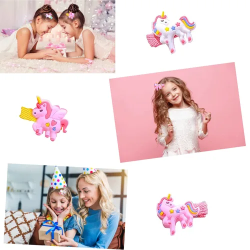 Miniatura 2 de Pinzas para el cabello para niñas, 10 piezas de lindos animales, caballos, accesorios para el cabello, pasadores coloridos para niños, bebés, niñas