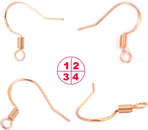 Miniatura 6 de Ganchos para aretes de oro rosa, kit de 240 piezas de fabricación de aretes con ganchos hipoalergénicos para las orejas, anillos de salto y parte