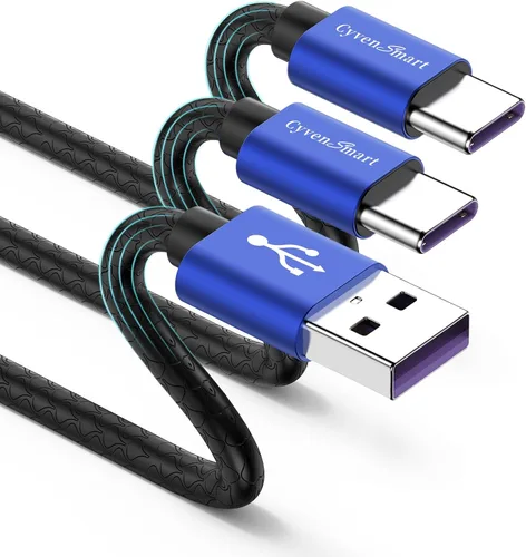Miniatura 12 de CyvenSmart - Cargador compatible con Samsung Galaxy S10, S9, S8 Plus (3 A, carga rápida), 3 unidades de cable TPE USB C de 6 pies / 1.82 m., USB A