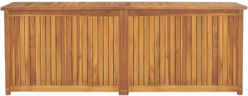 Miniatura 2 de Banco de almacenamiento de madera maciza para exteriores, caja de almacenamiento de madera maciza de teca para jardín, caja de almacenamiento