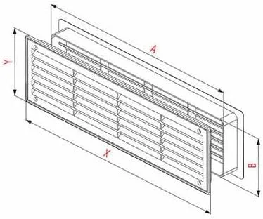 Miniatura 2 de Rejilla de transferencia de puerta de plástico, ventilación de aire de puerta, rejilla de aire de puerta de plástico de doble cara, rejilla