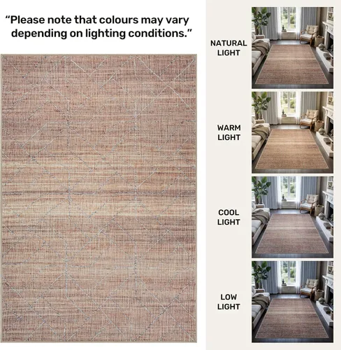 Miniatura 7 de GLN Rugs Bohemian Collection - Alfombra de felpilla lavable a máquina, bohemio vintage, antideslizante, alfombra de felpilla de pelo bajo, alfombra