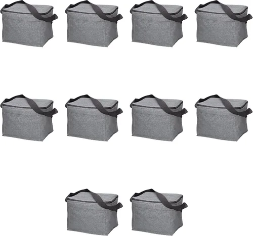 Miniatura 9 de Juego de 10 bolsas de almuerzo aisladas, paquete a granel, perfecta para el trabajo, viajes, eventos al aire libre, color negro