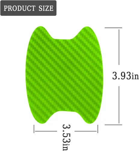 Miniatura 2 de Blilo 4 calcomanías protectoras universales de fibra de carbono para manijas de puerta, verde, textura de fibra de carbono, antiarañazos, fácil