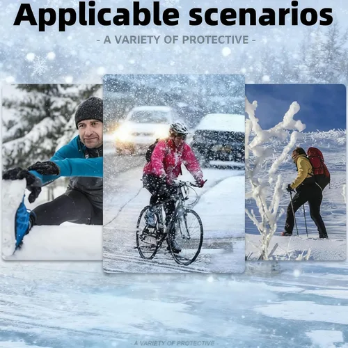 Miniatura 7 de Guantes impermeables de invierno unisex con capacidad de pantalla táctil, muñeca elástica resistente al viento y palma antideslizante para correr